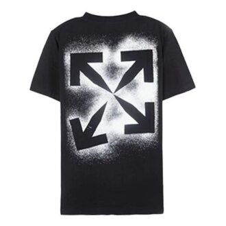 Salpicadura de tinta, flecha, cuello redondo, pantalones cortos, negro