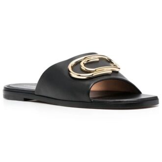 Sandalias de cuero Off-White Paperclip «Black Gold»