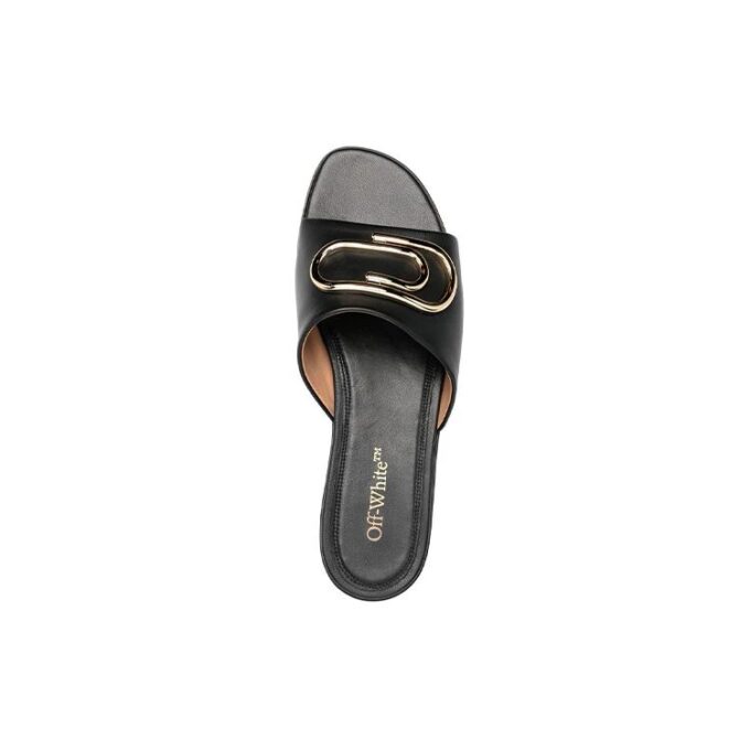 Sandalias de cuero Off-White Paperclip «Black Gold»