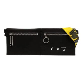 Serie Printing: Bolso bandolera con cremallera de estilo industrial, riñonera, negro