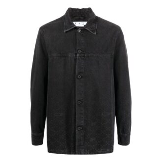 Sobrecamisa de Denim con monograma «Negro»