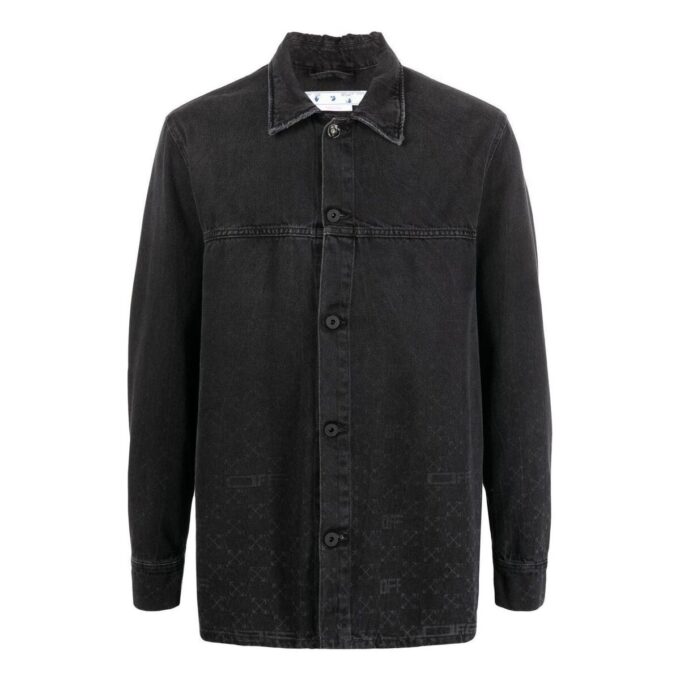 Sobrecamisa de Denim con monograma «Negro»