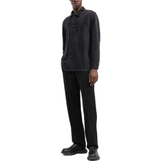Sobrecamisa de Denim con monograma «Negro»