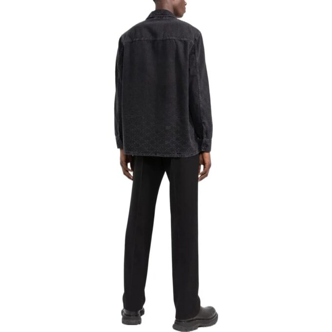 Sobrecamisa de Denim con monograma «Negro»