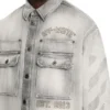 Sobrecamisa militar de Denim con bordados diagonales