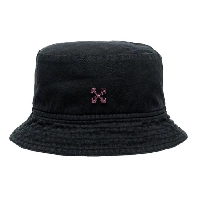 Sombrero de pescador rosa con flecha Negro