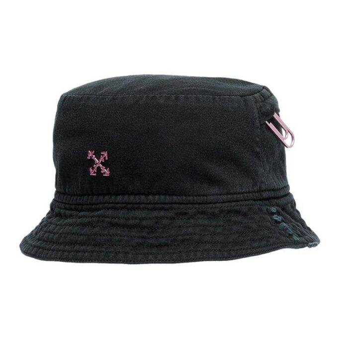 Sombrero de pescador rosa con flecha Negro
