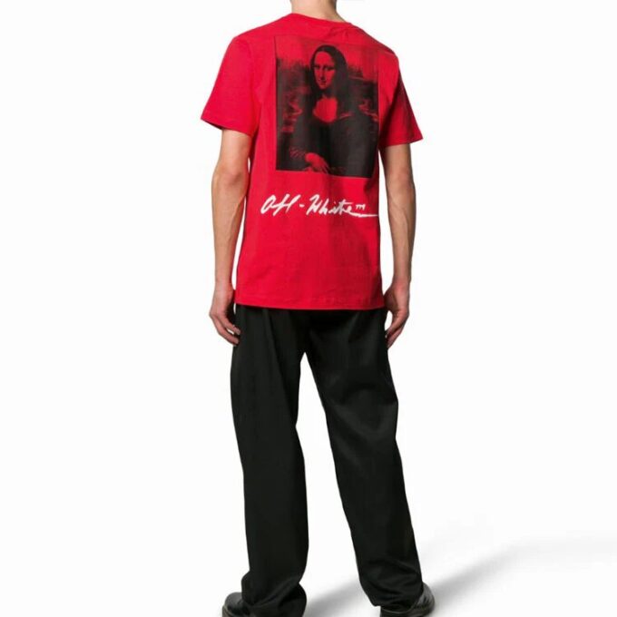 SS19 Camiseta de hombre con logo de la Mona Lisa, corte normal