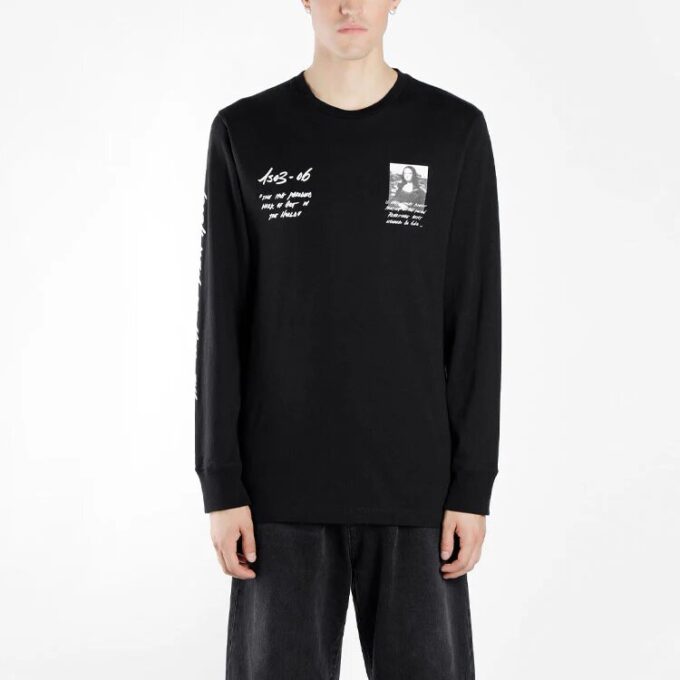 SS19 Camiseta de manga larga con logo para hombre Mona Lisa