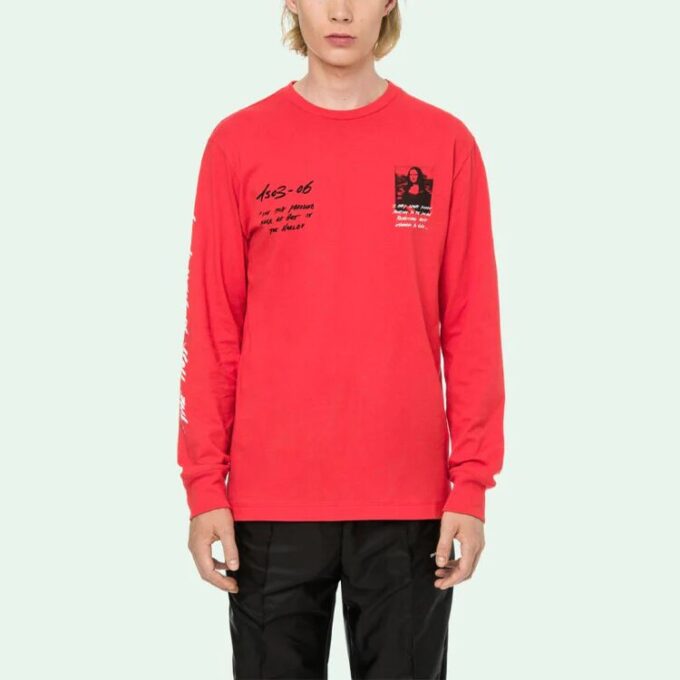 SS19 Camiseta de manga larga con logo para hombre Mona Lisa