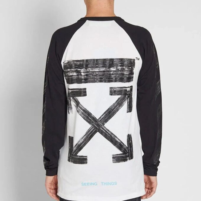SS19 Manga raglán Colorblock Arrows Manga larga Versión estándar Blanco