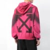 SS19 Sudadera con capucha de algodón con estampado en spray para hombre, rosa