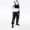 SS19 Sudadera con cordón y estampado de algodón y felpa para hombre, color blanco