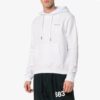 SS19 Sudadera con cordón y estampado de algodón y felpa para hombre, color blanco