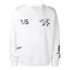SS19 Sudadera de felpa con estampado de personajes de dibujos animados para hombre, blanca