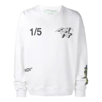 SS19 Sudadera de felpa con estampado de personajes de dibujos animados para hombre, blanca