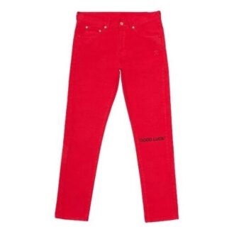 SS20 Año Nuevo Lunar para hombre Tejidos mezclados Estilo urbano Vaqueros slim fit de algodón liso con logotipo