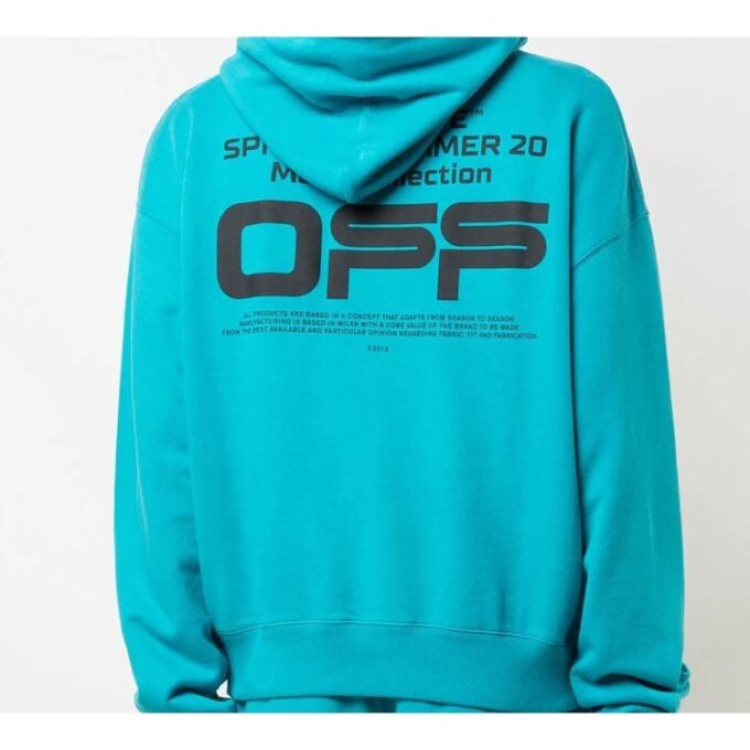 SS20 Blanco con logotipo ondulado impreso Hombre Azul