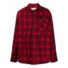 SS20 Camisa de cuadros para hombre con diseño de flechas en la espalda, rojo y negro