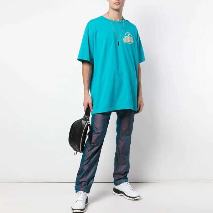 SS20 Camiseta de manga corta con cinta de flechas diagonales