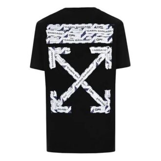 SS20 Camiseta de manga corta con logo y dibujo de flechas en la espalda para hombre, corte normal