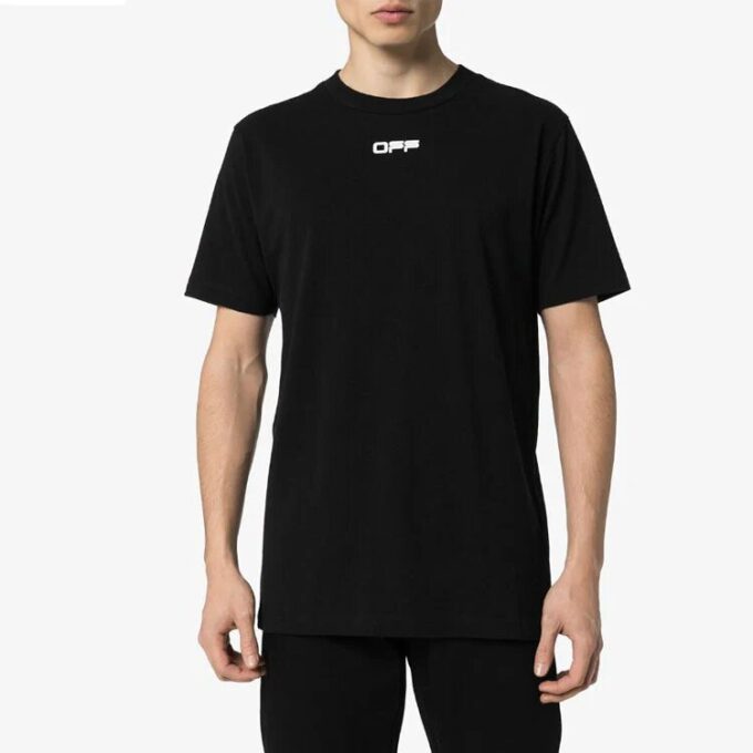 SS20 Camiseta de manga corta con logo y dibujo de flechas en la espalda para hombre, corte normal