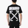 SS20 Camiseta de manga corta con logo y dibujo de flechas en la espalda para hombre, corte normal