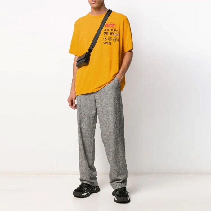 SS20 Camiseta de manga corta de Pantalones Cortos con textura y logotipo