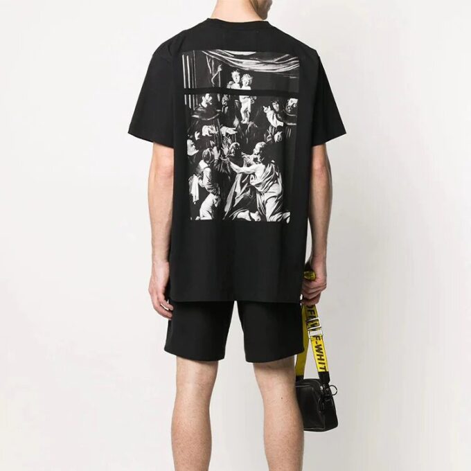 SS20 Camiseta holgada de manga corta con estampado del logotipo de Caravaggio en la espalda