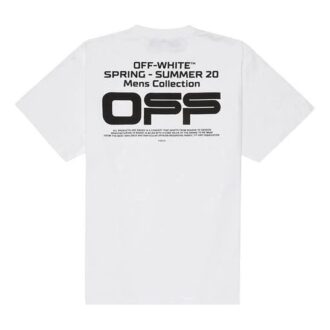SS20 Camiseta oversize de manga corta con líneas onduladas en blanco