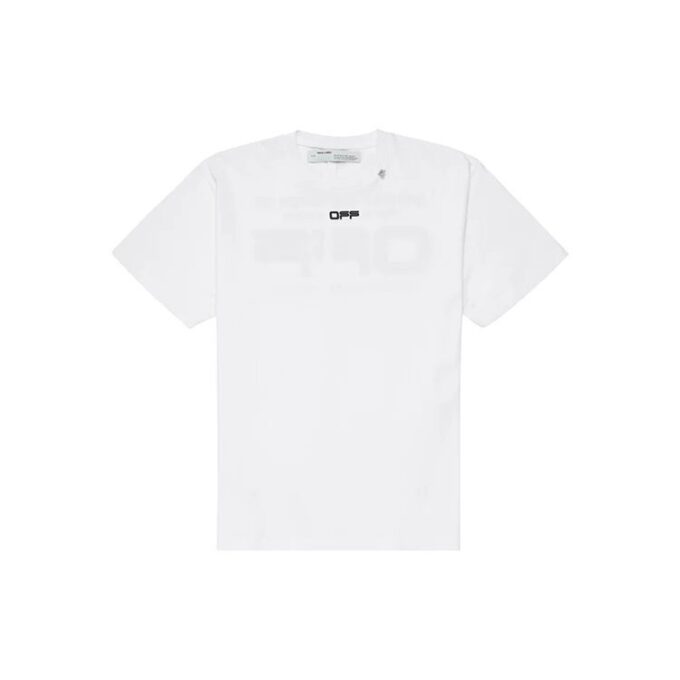 SS20 Camiseta oversize de manga corta con líneas onduladas en blanco