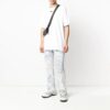 SS20 Camiseta oversize de manga corta con líneas onduladas en blanco