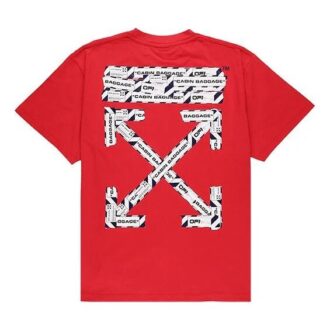 SS20 Estampado Airport Tape para hombre Rojo