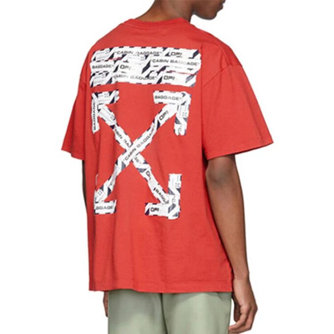 SS20 Estampado Airport Tape para hombre Rojo