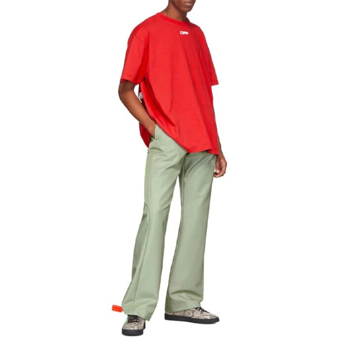 SS20 Estampado Airport Tape para hombre Rojo