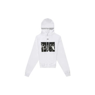SS20 Sudadera oversize con estampado de pintura en spray en blanco