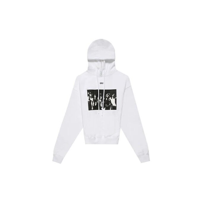 SS20 Sudadera oversize con estampado de pintura en spray en blanco