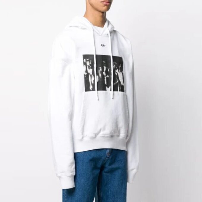 SS20 Sudadera oversize con estampado de pintura en spray en blanco