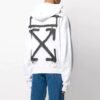 SS20 Sudadera oversize con estampado de pintura en spray en blanco
