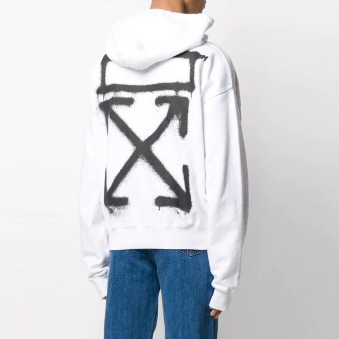SS20 Sudadera oversize con estampado de pintura en spray en blanco