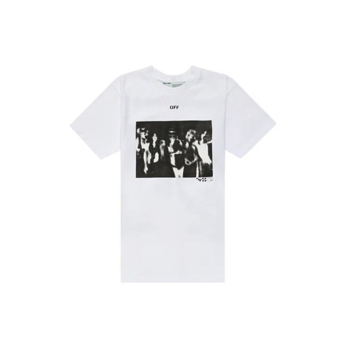 SS20 Virgil Abloh Pantalón slim blanco para hombre con estampado de pintura en spray