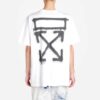 SS20 Virgil Abloh Pantalón slim blanco para hombre con estampado de pintura en spray
