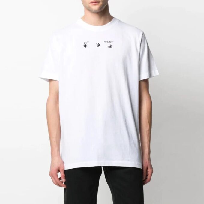 SS21 Algodón estampado con spray para hombre Blanco