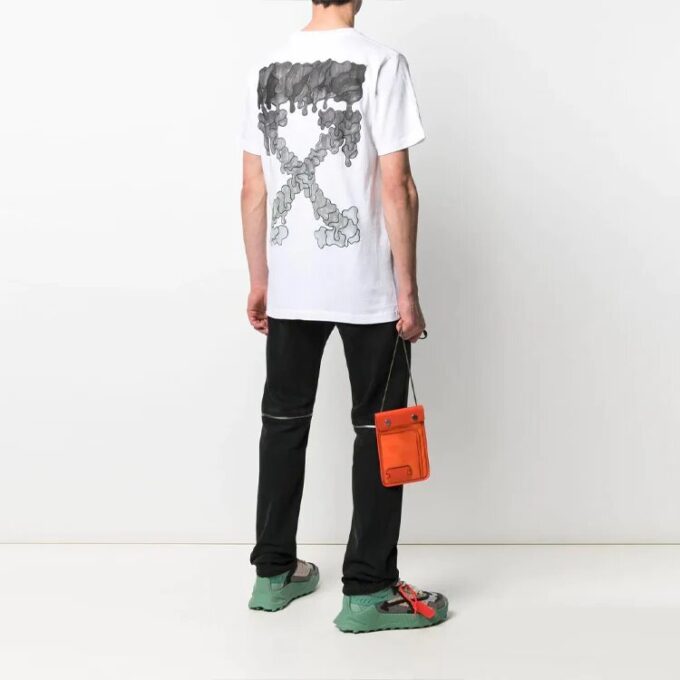 SS21 Algodón estampado con spray para hombre Blanco