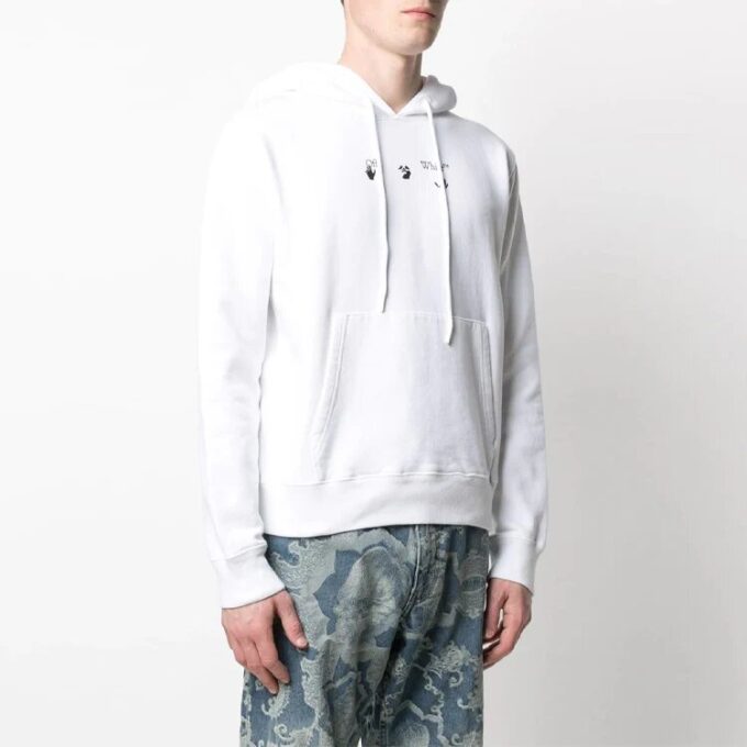 SS21 Arrows Estampado de flechas Corte holgado Blanco