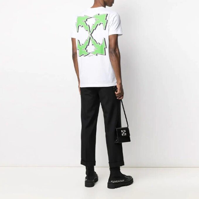 SS21 Bolt Arrows Alphabet Printing Pantalones Cortos Versión normal Blanco