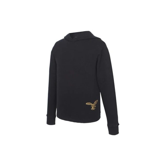 SS21 Camiseta de algodón con logotipo bordado, versión estándar, negra