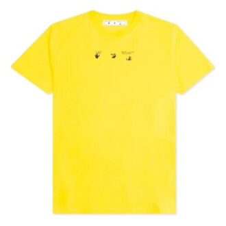SS21 Camiseta de cuello redondo con estampado de Arrows y logo, pantalones cortos, corte holgado, amarillo