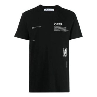 SS21 Camiseta de manga corta con cuello redondo y estampado de Arrows, versión estándar, negro