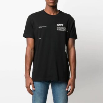 SS21 Camiseta de manga corta con cuello redondo y estampado de Arrows, versión estándar, negro